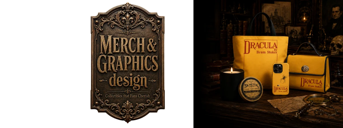 Merchandise and graphics design for horror products.