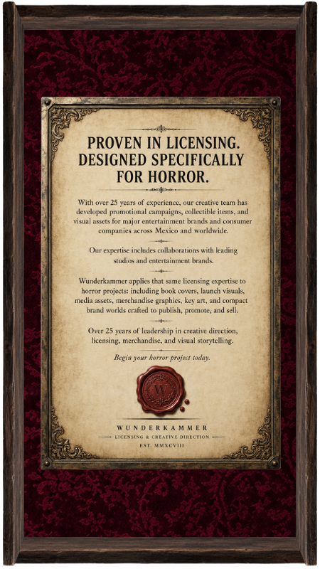 Proven in licensing. Designed specifically for horror.