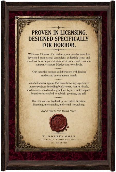Proven in licensing. Designed specifically for horror.
